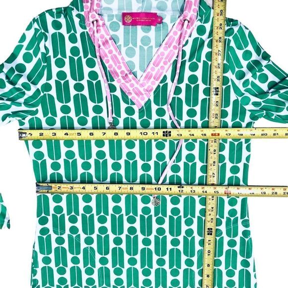 Macbeth Collection Geometric Print Bell Long Sleeve Cover Up Swimsuits Sz M NWOT - Picture 11 of 13